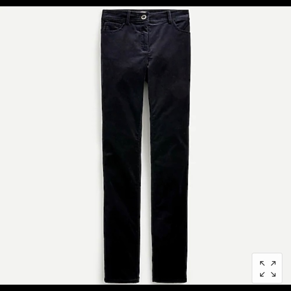 Straight-leg pant in stretch velvet jcrew